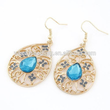 Bohemia waterdrop blue rhinestone women fashion earring